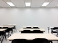 Empty clean room with chairs and tables for training,meeting Royalty Free Stock Photo