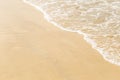 Empty clean sand beach with clear sea water wave, summer outdoor day light Royalty Free Stock Photo