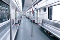 Empty subway car carriage coach interior