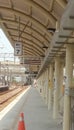 The empty and clean train platform