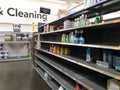 Empty Cleaning Supply Racks at Denver Walmart During Corona Virus COVID-19 Outbreak 2020