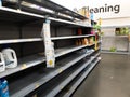 Empty Cleaning Supply Racks at Denver Walmart During Corona Virus COVID-19 Outbreak 2020