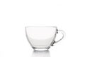 Empty Clear Glass Tea Cup, Isolated on White Background Royalty Free Stock Photo