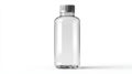 Empty Clear Plastic Bottle Standing on White Background Royalty Free Stock Photo
