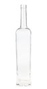 Empty clear wine bottle isolated on white