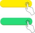 Empty click here buttons collection with hand pointer