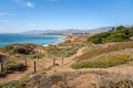 Empty clifftop footpath al the coast of central California on a unny fall day Royalty Free Stock Photo