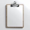 Empty Clipboard With Silver Clip On White Background Isolated Royalty Free Stock Photo