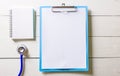 Empty clipboard with Stethoscope Royalty Free Stock Photo