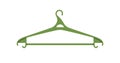 Empty clothes hanger. Plastic accessory with hook for garment hanging. Apparel storage item for wardrobe, closet. Flat