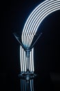 Empty martini glass on a black background with light painting Royalty Free Stock Photo