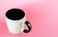 Empty coffee ceramic mug on pink Royalty Free Stock Photo