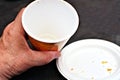 Empty coffee cup and plate Royalty Free Stock Photo