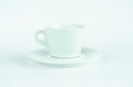 Empty coffee cup and saucer on white background Royalty Free Stock Photo