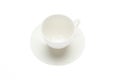 Empty coffee cup and saucer in a white background Royalty Free Stock Photo