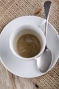 Empty coffee cup with a spoon Royalty Free Stock Photo