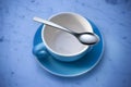 Empty Coffee Cup And Spoon Royalty Free Stock Photo