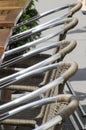 Empty coffee shop tables and seats Royalty Free Stock Photo