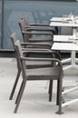 Empty coffee shop tables and seats Royalty Free Stock Photo