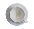 Empty coffee or tea cup on isolated white background Royalty Free Stock Photo