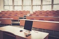 An empty college lecture hall in university. Royalty Free Stock Photo