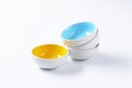 Empty colored bowls Royalty Free Stock Photo