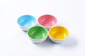 Empty colored bowls Royalty Free Stock Photo