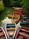 Empty Colored Wooden Boats