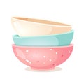 Empty colorful plates Royalty Free Stock Photo