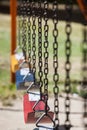 Empty colorful swings