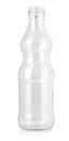 Empty colorless glass bottle, isolated