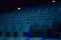 Empty comfortable green seats in theater, cinema Royalty Free Stock Photo