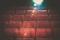 Empty comfortable red seats in cinema Royalty Free Stock Photo