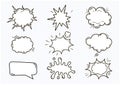 Empty Comic sound speech bubbles set isolated on white background vector illustration. clouds with place for text.