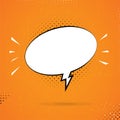 Empty comic speech bubble on orange grungy background