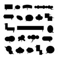 Empty comic speech bubbles icon set. Black speech bubbles. Vintage design, pop art style. Vector isolated Royalty Free Stock Photo