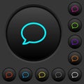 Empty comment bubble dark push buttons with color icons