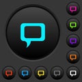 Empty comment bubble dark push buttons with color icons