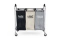 Empty Compartiments Laundry Clothing Separation Trolley Cart Room Service Tool and Equipment. 3d Rendering