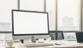 Empty computer monitor screen for design mock up template Royalty Free Stock Photo