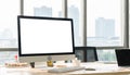 Empty computer monitor screen for design mock up template Royalty Free Stock Photo