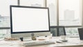 Empty computer monitor screen for design mock up template Royalty Free Stock Photo