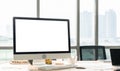 Empty computer monitor screen for design mock up template Royalty Free Stock Photo
