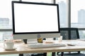 Empty computer monitor screen for design mock up template Royalty Free Stock Photo