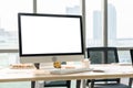 Empty computer monitor screen for design mock up template Royalty Free Stock Photo