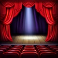 Empty concert hall stage realistic vector Royalty Free Stock Photo