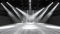 Empty concert stage with spotlight beams Royalty Free Stock Photo