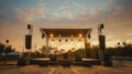 Empty Concert Stage at Sunset Royalty Free Stock Photo
