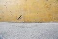 Empty concrete floor edge with wood wall