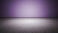 Empty concrete floor with a soft purple gradient background and spotlight effect Royalty Free Stock Photo